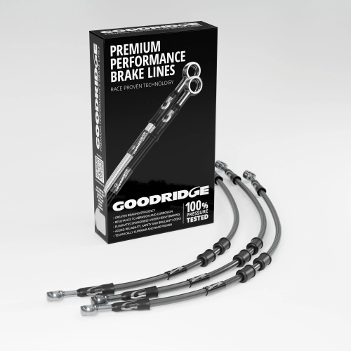 Goodridge - Goodridge GR Powersports SS Front Brake Line Kit - Stainless Steel - Carbon - SU0602-3FC-CB