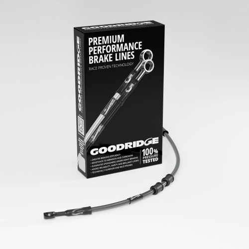 Goodridge - Goodridge GR Powersports SS Race Front Brake Line Kit - Black Stainless Steel - Carbon - KW0802A-2FCBK-CB