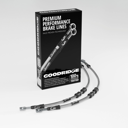 Goodridge - Goodridge GR Powersports SS Race Front Brake Line Kit - Stainless Steel - Clear - KW0765-2FC