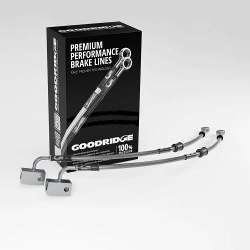 Goodridge - Goodridge GR Powersports SS Race Front Brake Line Kit - Stainless Steel - Carbon - KW0655-2FC-CB