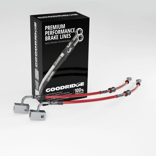 Goodridge - Goodridge GR Powersports SS Race Front Brake Line Kit - Stainless Steel - Red - KW0655-2FC-RD