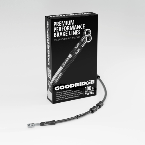 Goodridge - Goodridge GR Powersports SS Race Front Brake Line Kit - Stainless Steel - Black - KW0601A-2FC-BK