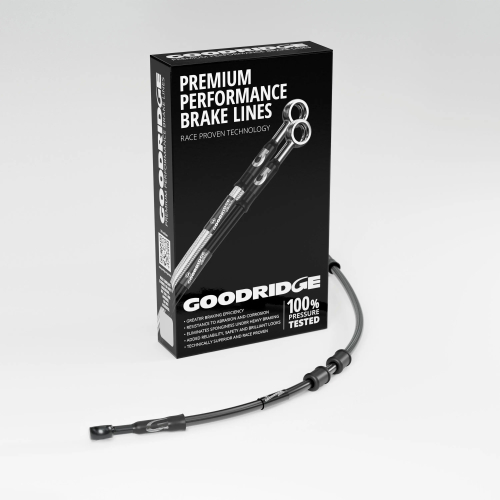 Goodridge - Goodridge GR Powersports SS Race Front Brake Line Kit - Black Stainless Steel - Black - KW0601A-2FCBK-BK