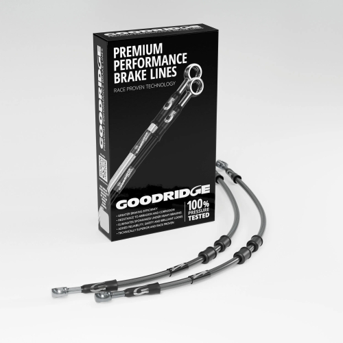 Goodridge - Goodridge GR Powersports SS Race Front Brake Line Kit - Stainless Steel - Carbon - HN0406-2FC-CB