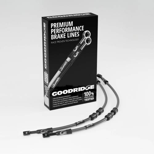Goodridge - Goodridge GR Powersports SS Race Front Brake Line Kit - Black Stainless Steel - Carbon - HN0912-2FCBK-CB