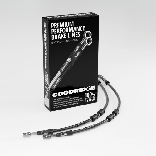 Goodridge - Goodridge GR Powersports SS Race Front Brake Line Kit - Stainless Steel - Black - HN0405-2FC-BK