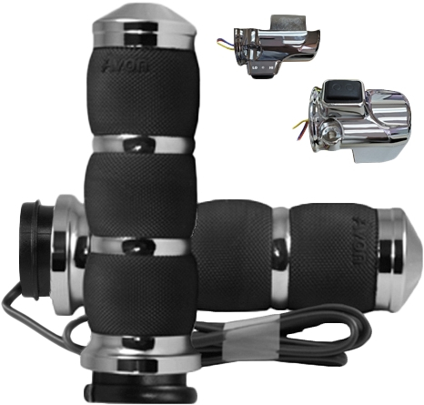 Avon Grips - Avon Grips Air Cushioned Heated Grips with Twist Grip Sensor - Chrome - AIR-90-AN-F24-H