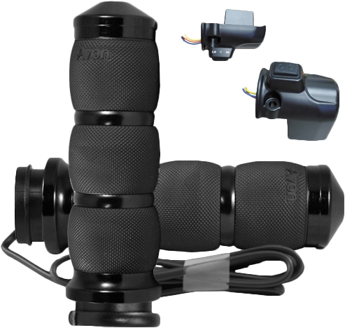 Avon Grips - Avon Grips Air Cushioned Heated Grips with Twist Grip Sensor - Black - AIR-91-F24-HT