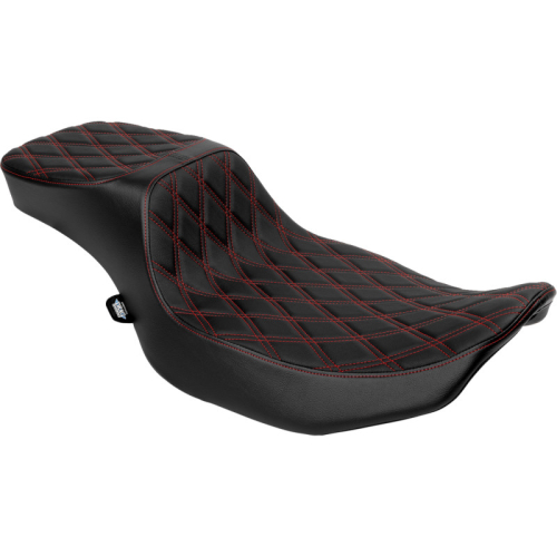 Drag Specialties - Drag Specialties Performance Predator 2-Up Seat with Extended Reach - Double Diamond - Red Thread - 0801-1943