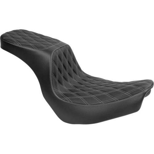 Drag Specialties - Drag Specialties Performance Predator 2-Up Seat - Double Diamond - Silver Thread - 0802-1636