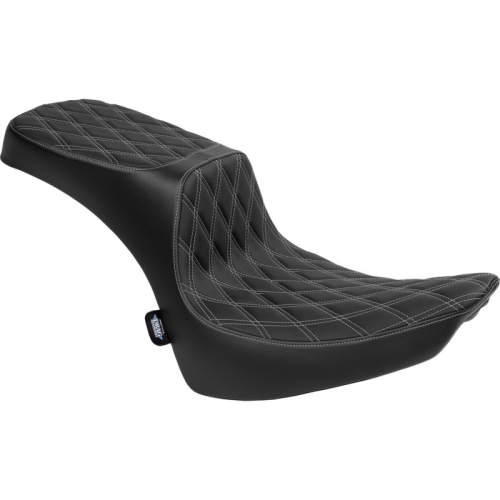 Drag Specialties - Drag Specialties Performance Predator 2-Up Seat - Double Diamond - Silver Thread - 0802-1642