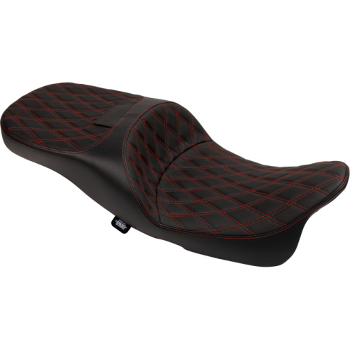 Drag Specialties - Drag Specialties Extended Reach Freedom Touring Seat - Double Diamond - Red Thread - 0801-1982