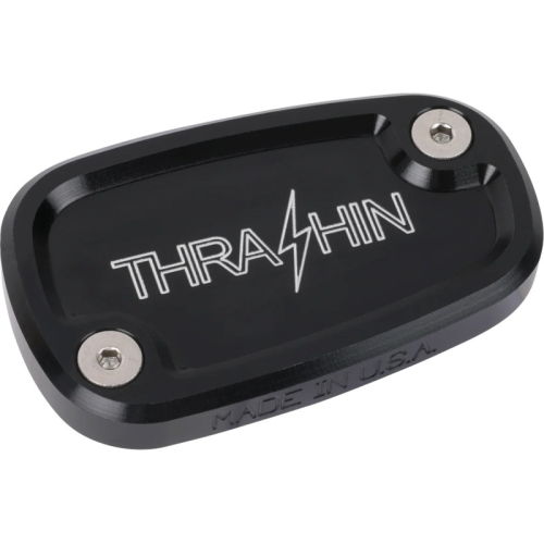 Thrashin Supply Company - Thrashin Supply Company Rear Brake Master Cylinder Cover - Black Twice Cut - TSC-3177-4