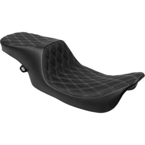 Drag Specialties - Drag Specialties Performance Predator 2-Up Seat - Double Diamond - Silver Thread - 0801-1997