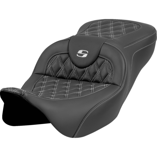 Saddlemen - Saddlemen Roadsofa LS Seat without Drivers Backrest - Silver Stitching - 808-07B-18205