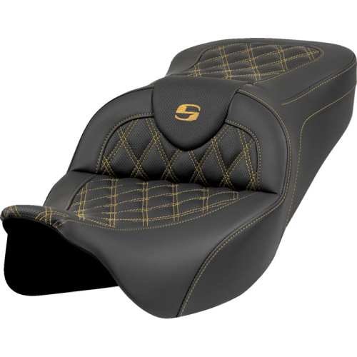 Saddlemen - Saddlemen Roadsofa LS Seat without Drivers Backrest - Gold Stitching - 808-07B-18207