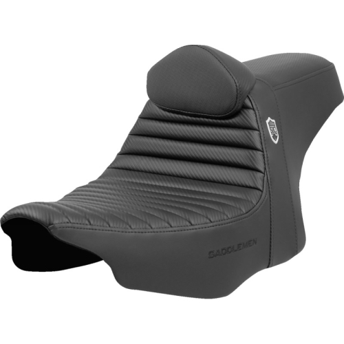 Saddlemen - Saddlemen Pro Series SDC Performance Gripper Seat with Driver Backrest - Tuck-n roll - SC82307TB
