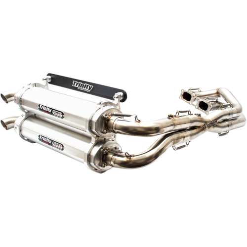 Trinity Racing - Trinity Racing Stage 5 Dual Exhaust System - Brushed Muffler - TR-4190D
