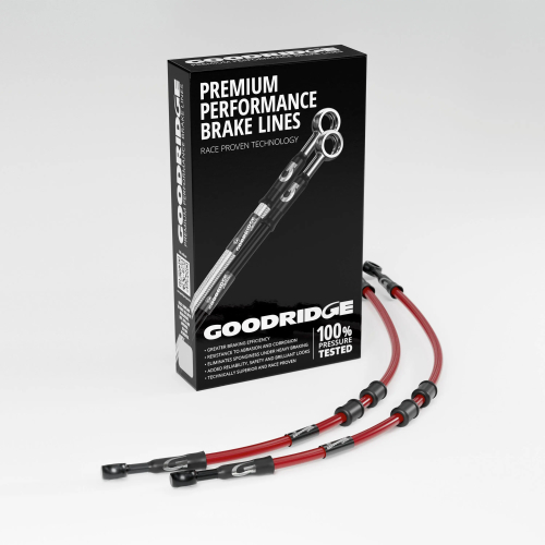 Goodridge - Goodridge GR Powersports SS Front Brake Line Kit - Black Stainless Steel - Red - SU0661-2FCBK-RD