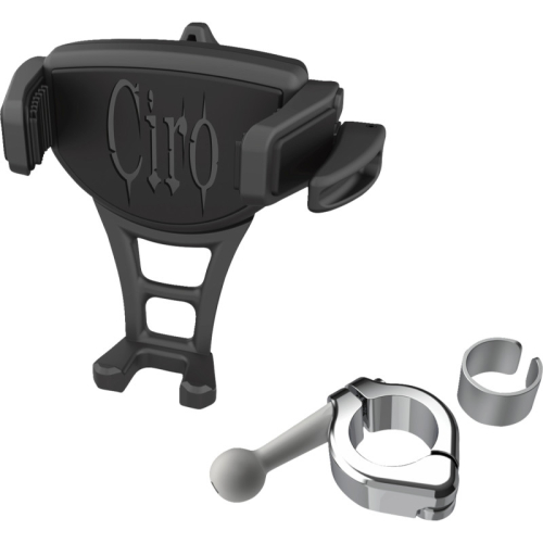 Ciro - Ciro Constrictor Phone Holder - Black - Chrome 7/8in. | 1in. Handlebar Mount - 50352