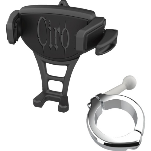 Ciro - Ciro Constrictor Phone Holder - Black - Chrome 1-1/2in. Handlebar Mount - 50356