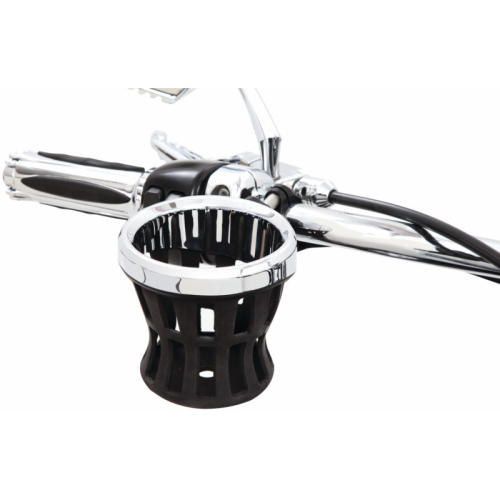 Ciro - Ciro Gen 2 Drink Holder - Chrome 1-1/8in./1-1/4in. Handlebar Mount - 55414