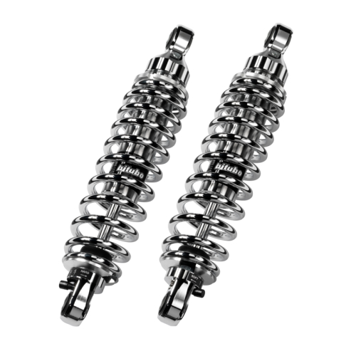 Bitubo - Bitubo WME0 Adjustable Twinshocks with Spring Preload - L.351mm. - Chrome - H0060WME03