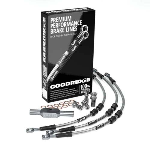 Goodridge - Goodridge GR Powersports SS Front Brake Line Kit - Stainless Steel - Clear - HD0122-3FC-CL2