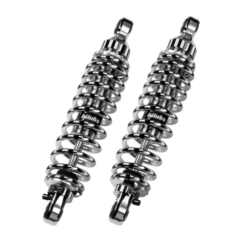 Bitubo - Bitubo WME0 Adjustable Twinshocks with Spring Preload - L.335mm. - Chrome - H0004WME03