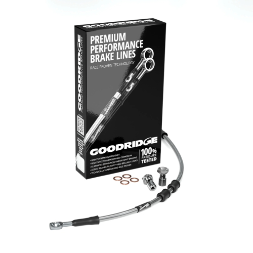 Goodridge - Goodridge GR Powersports SS Front Brake Line Kit - Stainless Steel - Clear - HD0116-1FC-CL4