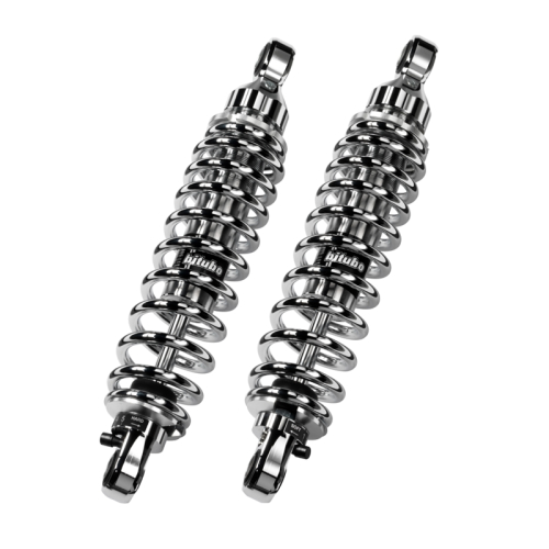 Bitubo - Bitubo WME0 Adjustable Twinshocks with Spring Preload - L.390mm. - Chrome - G0027WME03