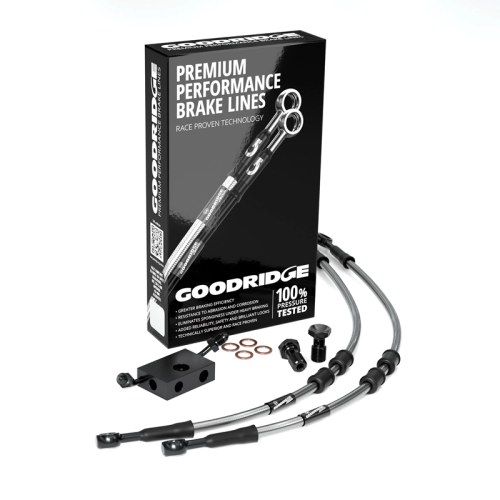 Goodridge - Goodridge GR Powersports SS Front Brake Line Kit - Stainless Steel - Clear - HD0115-2FC-CL6