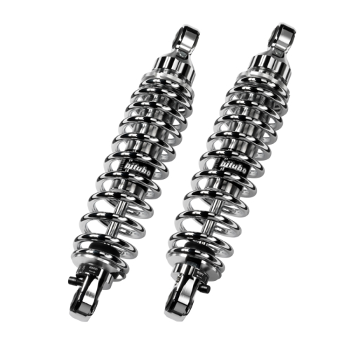 Bitubo - Bitubo WME0 Adjustable Twinshocks with Spring Preload - L.349mm. - Chrome - G0029WME03
