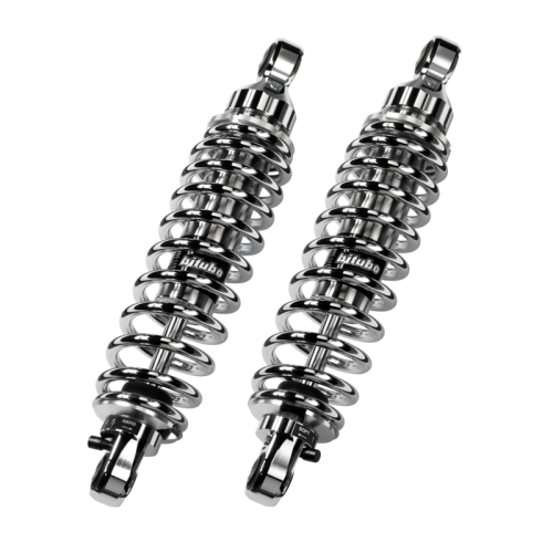 Bitubo - Bitubo WME0 Adjustable Twinshocks with Spring Preload - L.371mm. - Chrome - G0034WME03