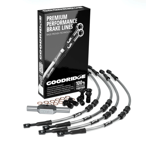 Goodridge - Goodridge GR Powersports SS Front Brake Line Kit - Stainless Steel - Clear - HD0100-4FC-CL6