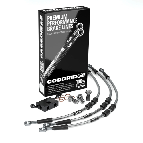 Goodridge - Goodridge GR Powersports SS Front Brake Line Kit - Stainless Steel - Clear - HD0097-3FC-CL10