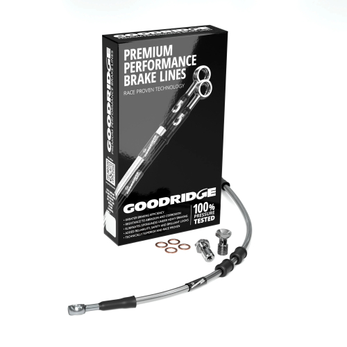 Goodridge - Goodridge GR Powersports SS Front Brake Line Kit - Stainless Steel - Clear - HD0113-1FC-CL6