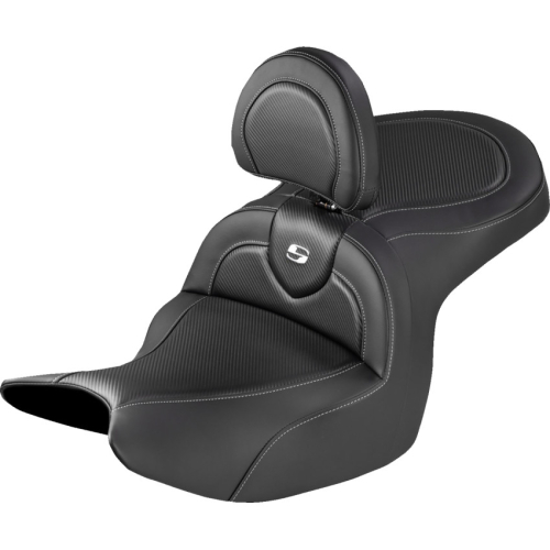 Saddlemen - Saddlemen Roadsofa CF Seat  With Driver Backrest - Black - H18-07A-185BR
