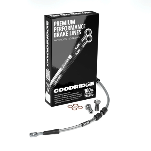 Goodridge - Goodridge GR Powersports SS Front Brake Line Kit - Stainless Steel - Clear - HD0139-1FC-CL4