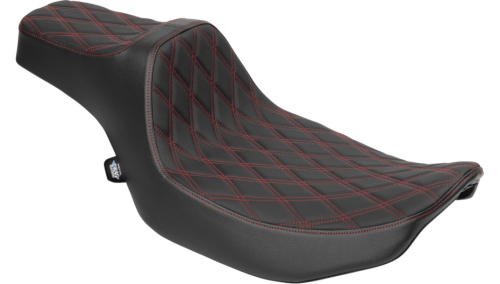 Drag Specialties - Drag Specialties Extended Reach Predator III Seat - Double Diamond - Red Thread - 0801-2061