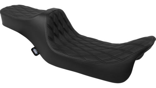 Drag Specialties - Drag Specialties Extended Reach Predator III 2-Up Seat - Double Diamond - Black Thread - 0801-1923