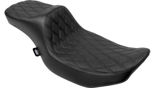 Drag Specialties - Drag Specialties Extended Reach Predator III 2-Up Seat - Double Diamond - Black Thread - 0801-2034