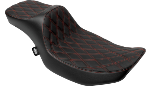 Drag Specialties - Drag Specialties Extended Reach Predator III 2-Up Seat - Double Diamond - Red hread - 0801-2036