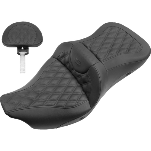 Saddlemen - Saddlemen Roadsofa Seat - Full Lattice Stitch - With Backrest - Heated - 808-07B-182BRHC