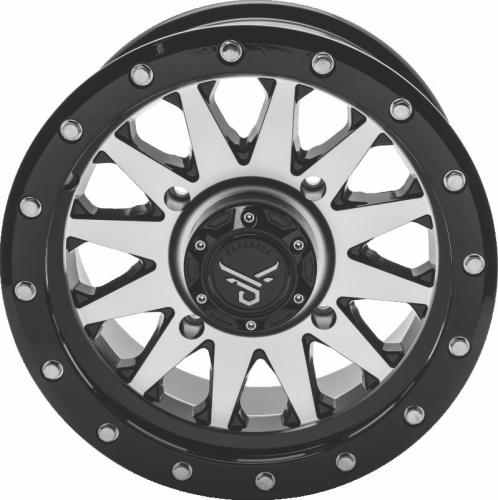 QuadBoss - QuadBoss Wagon Wheel - 14x7 - 4+3 - 4/156 - Black/Machined - 608554