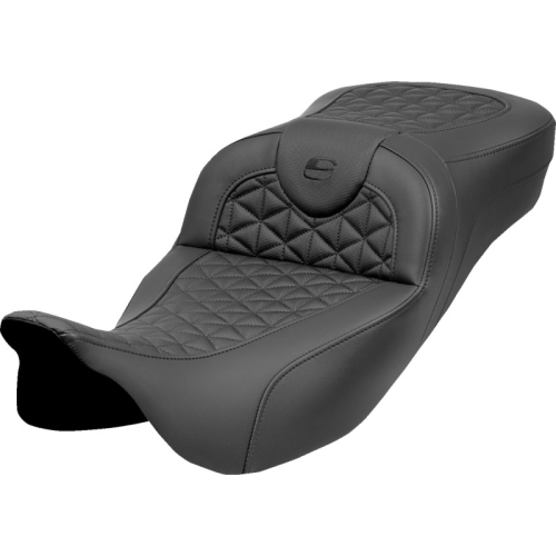 Saddlemen - Saddlemen Extended Reach Roadsofa Tri Gripper Seat without Drivers Backrests - Black Stitching - 808-07B-21100