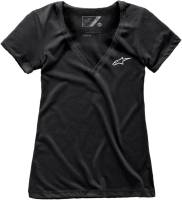 Alpinestars - Alpinestars Ageless V-Neck Womens T-Shirt - 1W38-73000-10-XL Black X-Large - Image 1