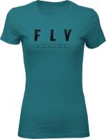 Fly Racing - Fly Racing Fly Logo Womens T-Shirt - 356-0467X Deep Teal Heather X-Large - Image 1