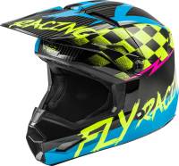 Fly Racing - Fly Racing Kinetic Sketch MIPS Youth Helmet - 73-3460YM Blue/Hi-Vis/Black/Pink Medium - Image 1