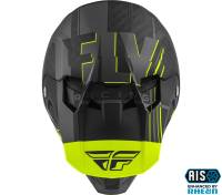 Fly Racing - Fly Racing Formula Vector Helmet - 73-4412XS Matte Hi-Vis/Black/Gray X-Small - Image 3